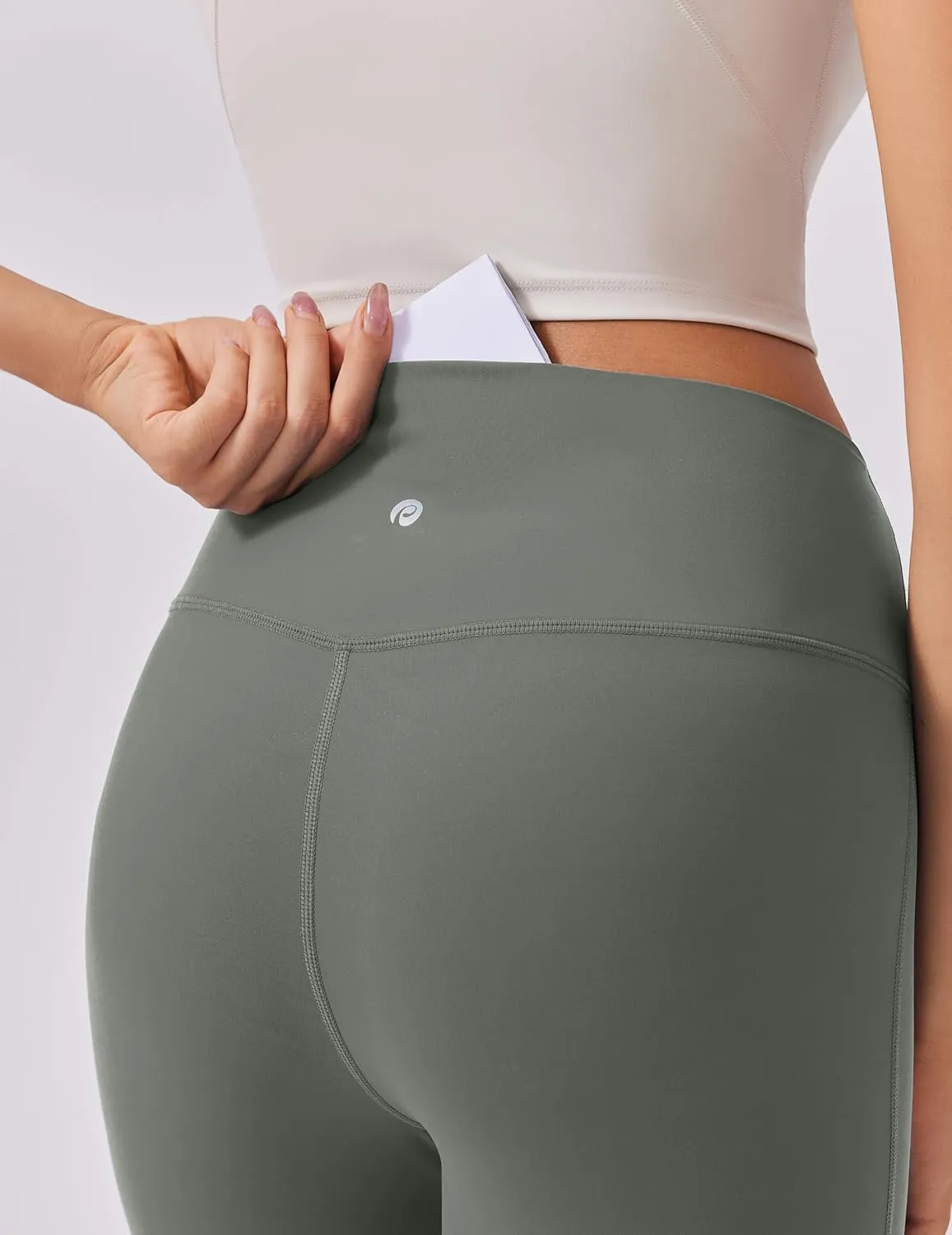 PINSPARK Womens Mini Flare Yoga Pants High Waisted Bootcut Leggings Athletic Bootleg Pants with Back Pockets
