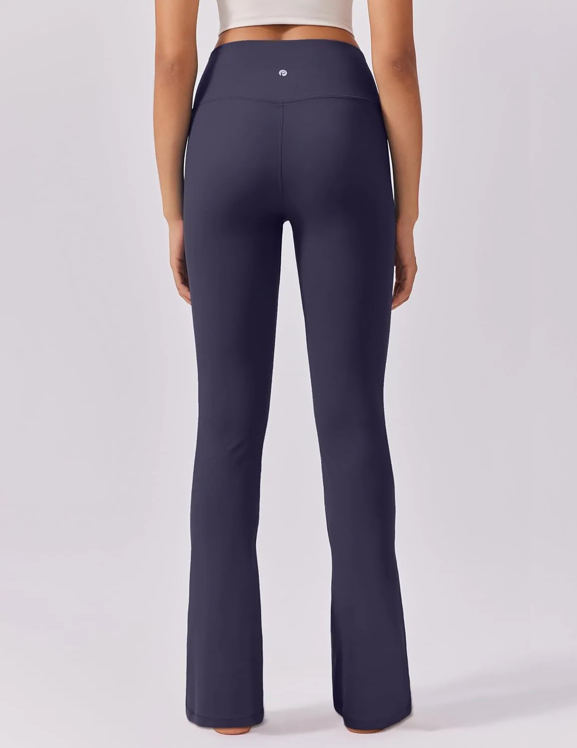PINSPARK Womens Mini Flare Yoga Pants High Waisted Bootcut Leggings Athletic Bootleg Pants with Back Pockets