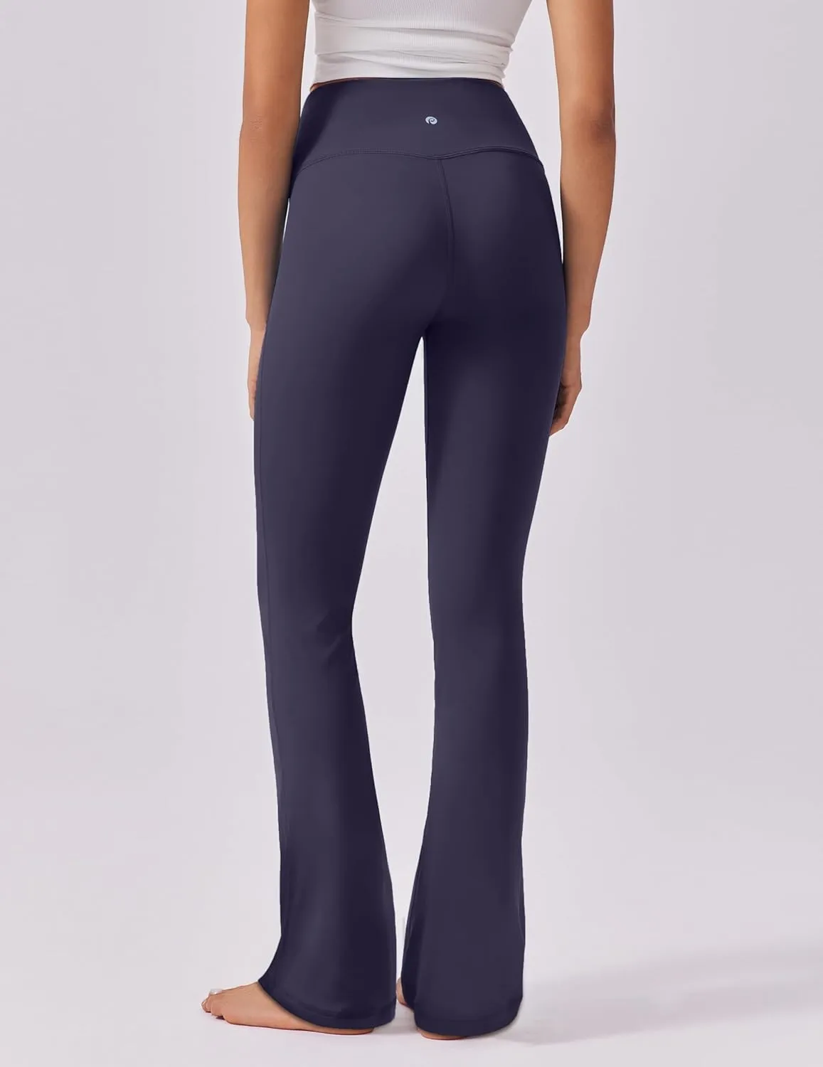PINSPARK Womens Mini Flare Yoga Pants High Waisted Bootcut Leggings Athletic Bootleg Pants with Back Pockets