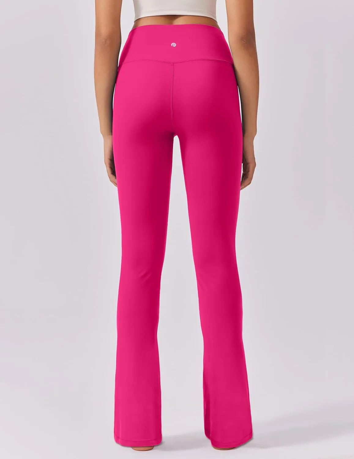 PINSPARK Womens Mini Flare Yoga Pants High Waisted Bootcut Leggings Athletic Bootleg Pants with Back Pockets