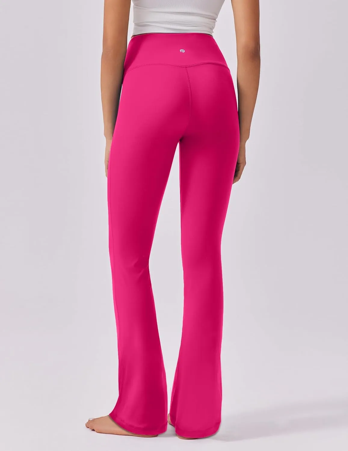 PINSPARK Womens Mini Flare Yoga Pants High Waisted Bootcut Leggings Athletic Bootleg Pants with Back Pockets