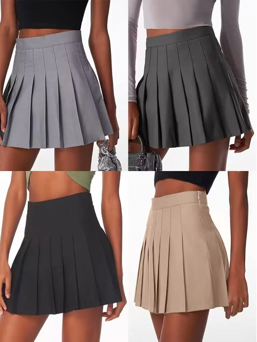 Pleated Mini Skirt High Waisted Tennis Skirts Skorts for Women Girls School Uniform Dress Cheer Skirt with Shorts,2T-4XL