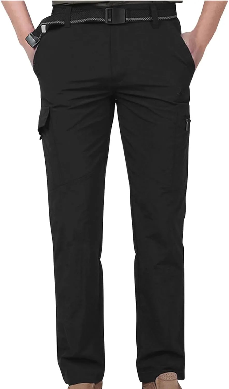 Plus Size Cargo Trousers for Men Fashion Elastic Waist Work Pant with Pocket 2025 Lounge Slim Fit Straight Leg Slacks