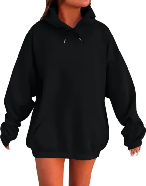 Plus Size Hoodies for Women Trendy Hooded Oversized Sweatshirt Casual Comfy Cute Fleece Pullover Sweaters with Pocket
