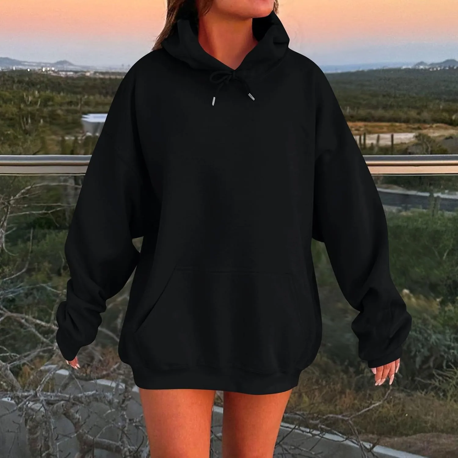 Plus Size Hoodies for Women Trendy Hooded Oversized Sweatshirt Casual Comfy Cute Fleece Pullover Sweaters with Pocket