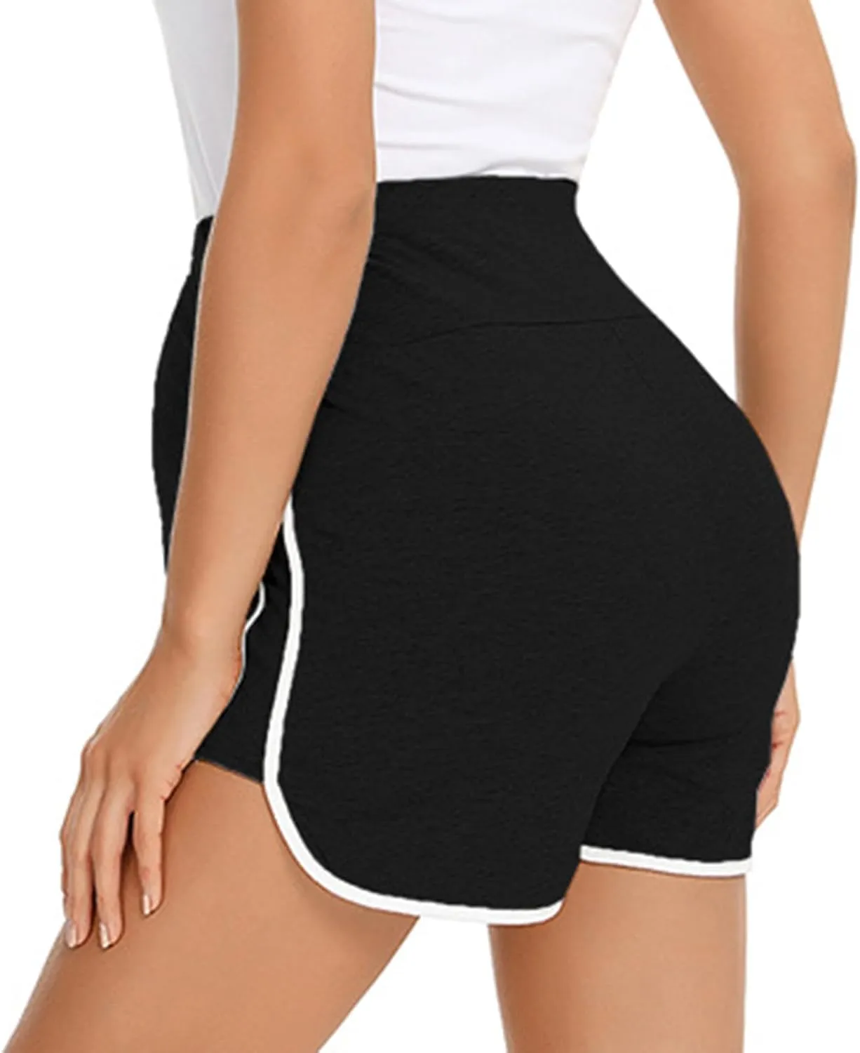 Pregnant Women Cotton Shorts Maternity Belly Support Wearing Shorts with Double Slit Wide Leg Shorts Pajamas Shorts