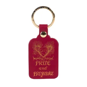 Pride and Prejudice Leather Keyring in Magenta