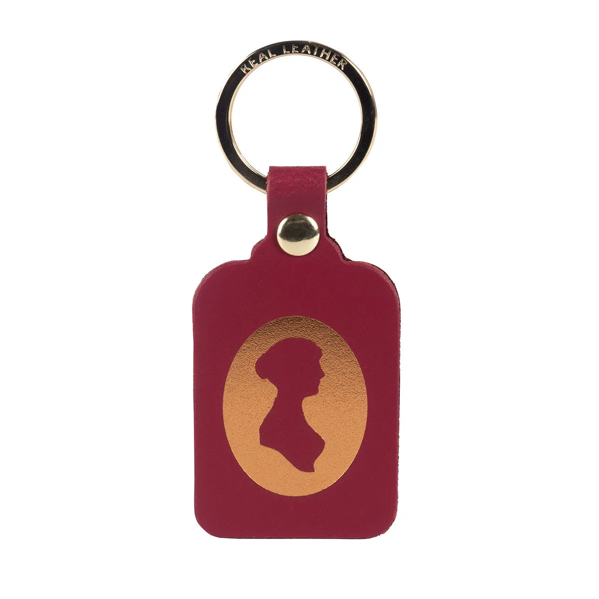 Pride and Prejudice Leather Keyring in Magenta