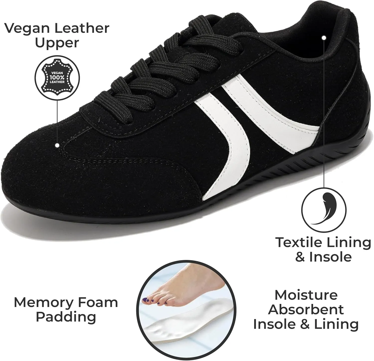 Project Cloud Leather Barefoot Shoes Women ?C Memory Foam Lace-Up Womens Sneakers ?C Lightweight & Non Slip Womens Shoes Casual ?C All-Day Women's Fashion Sneakers for 2025