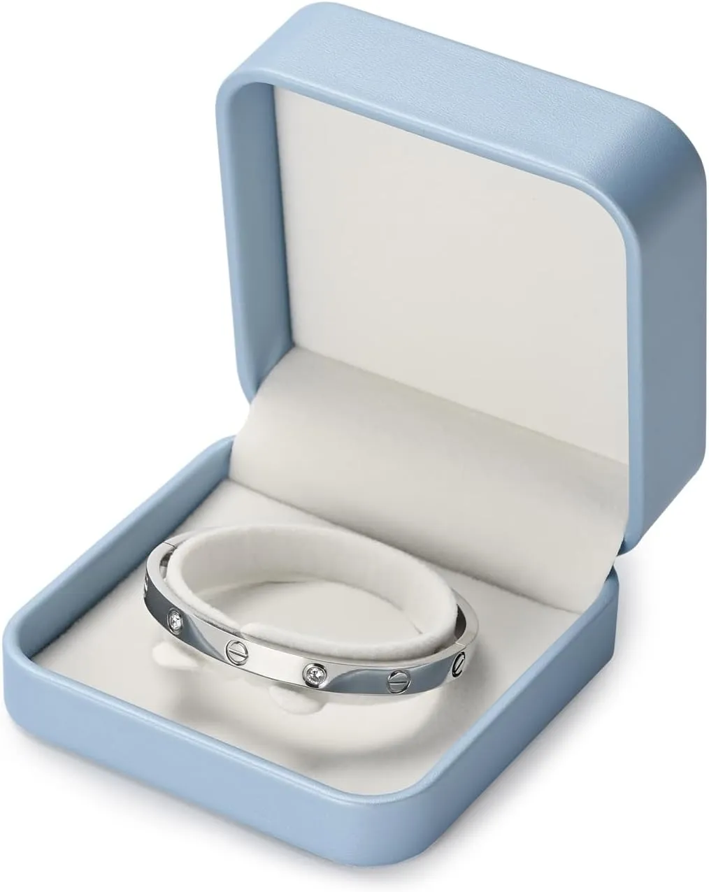 PU Leather Small Jewelry Gift Box for Bracelet Blue Jewelry Bracelet Bangle Gift Box