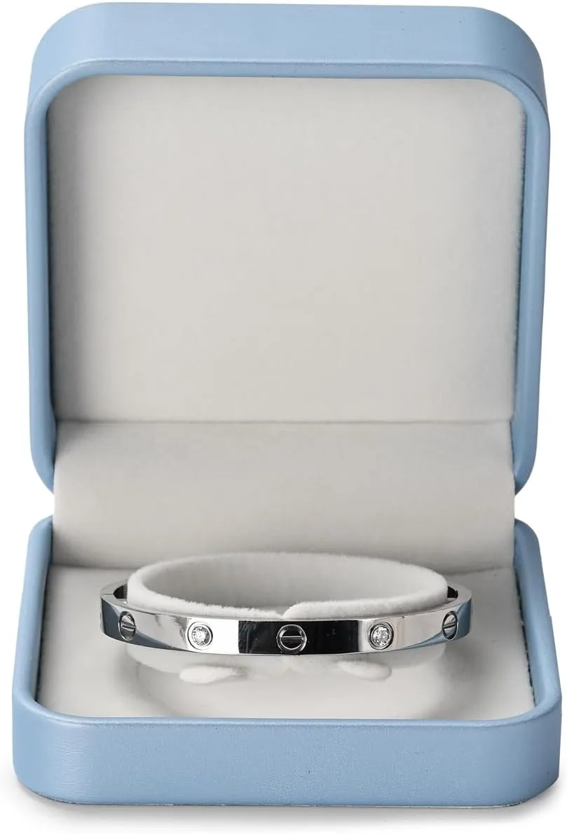 PU Leather Small Jewelry Gift Box for Bracelet Blue Jewelry Bracelet Bangle Gift Box