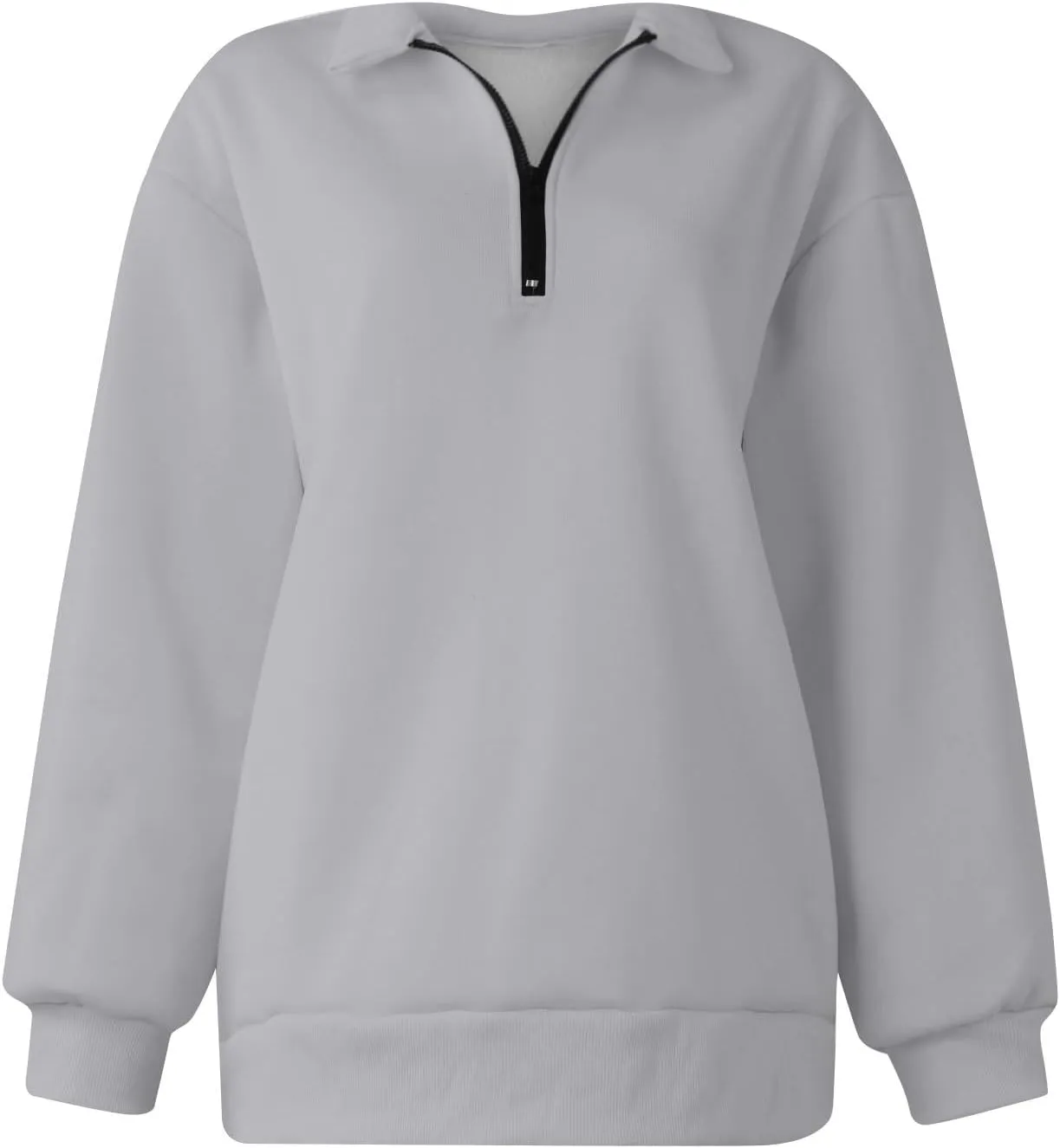 Quarter Zip Pullover for Women Fall Long Sleeve Sweaters Drop Shoulder Y2k Half Zip Blouses Casual Sweatshirt