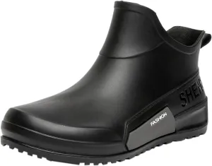 Rain Boots Couples Students Work Fishing Non Slip Warm Rubber Shoes Rain Boots Woman Short Flat Boots Barefoot Shoes