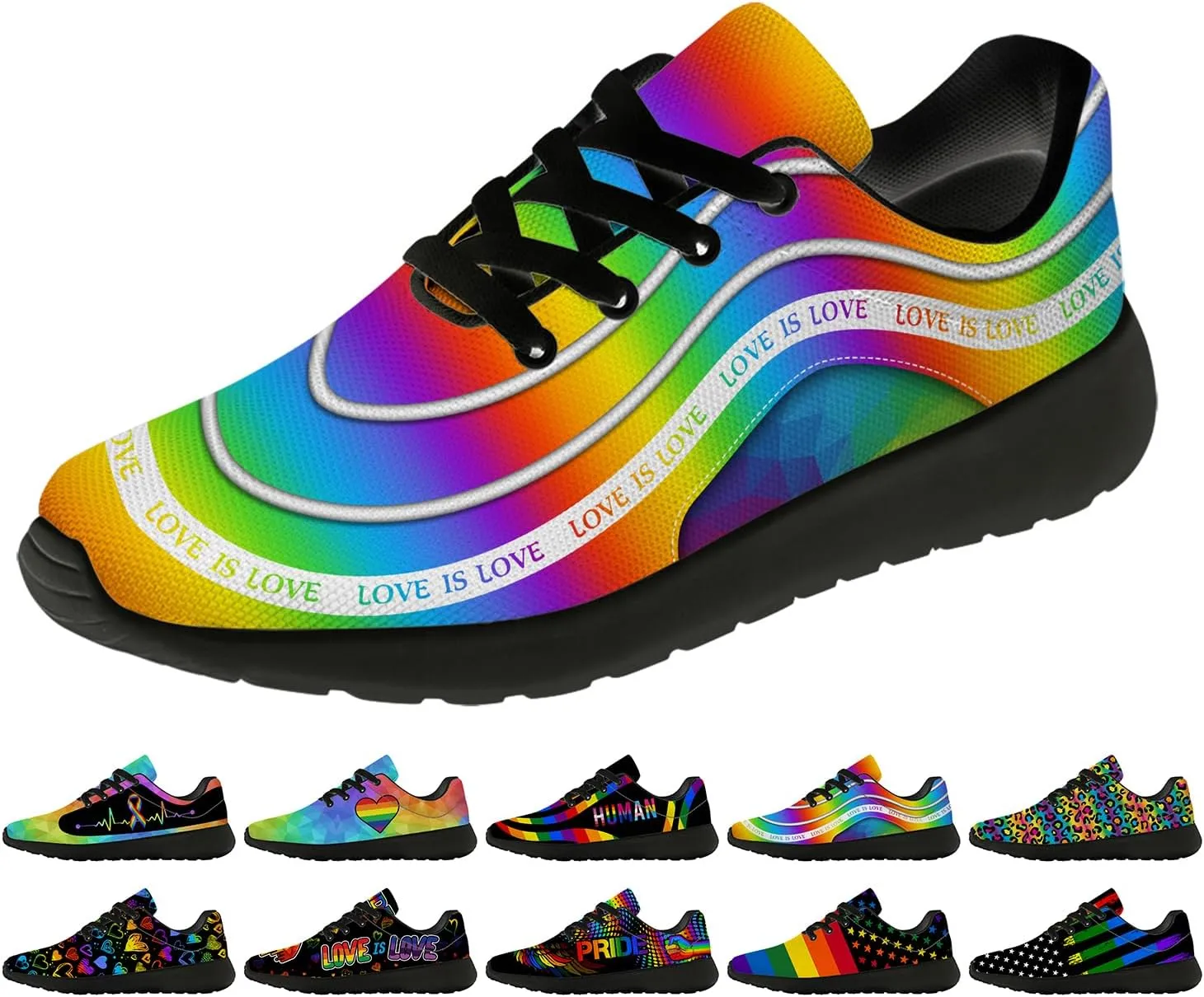 Rainbow Shoes for Women Men Running Shoes Lightweight Tennis Walking Sneakers Gifts for Him Her