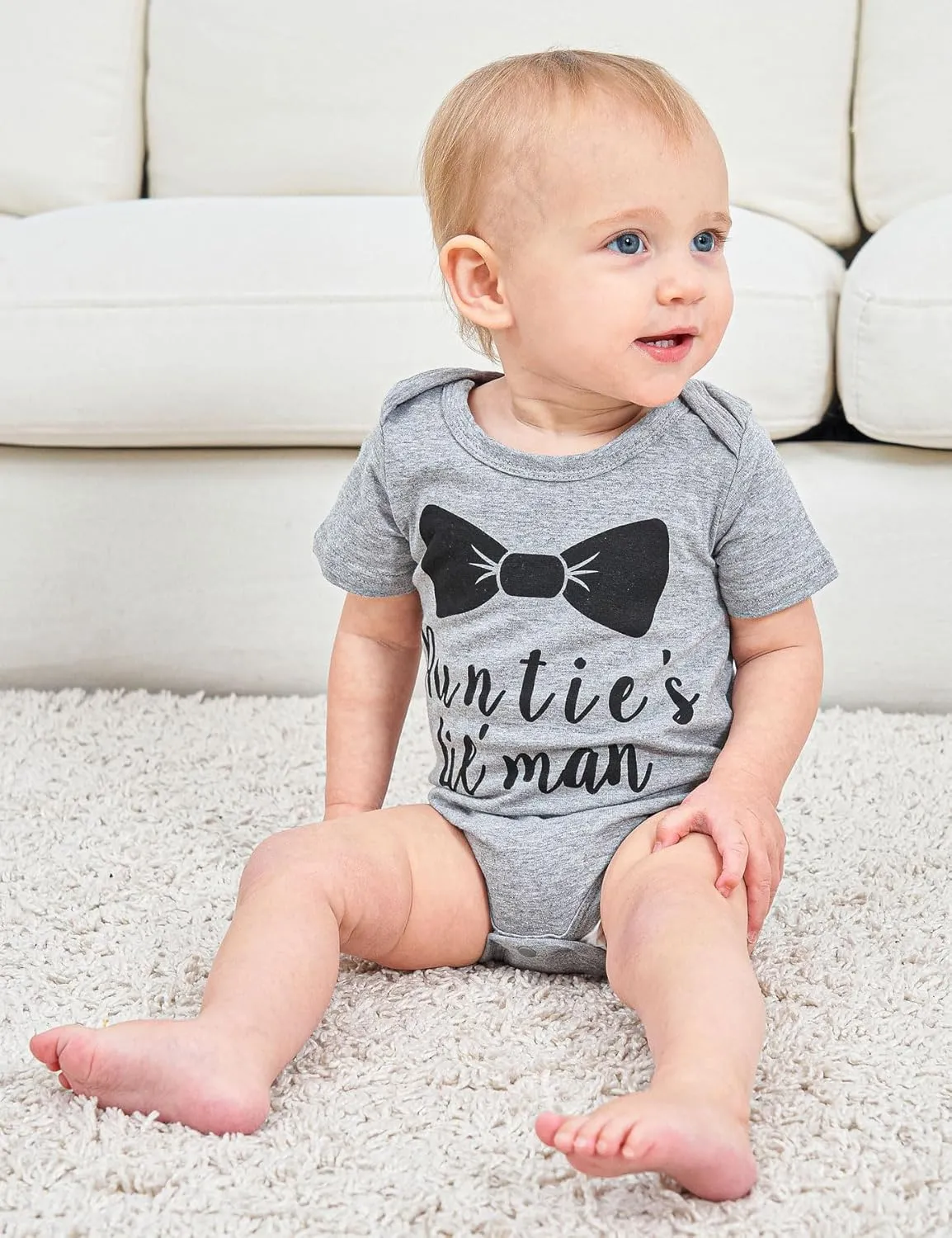RAISEVERN Baby Boys Girls Clothes Infant Romper Newborn Bodysuits Funny Outfit 0-12 Months