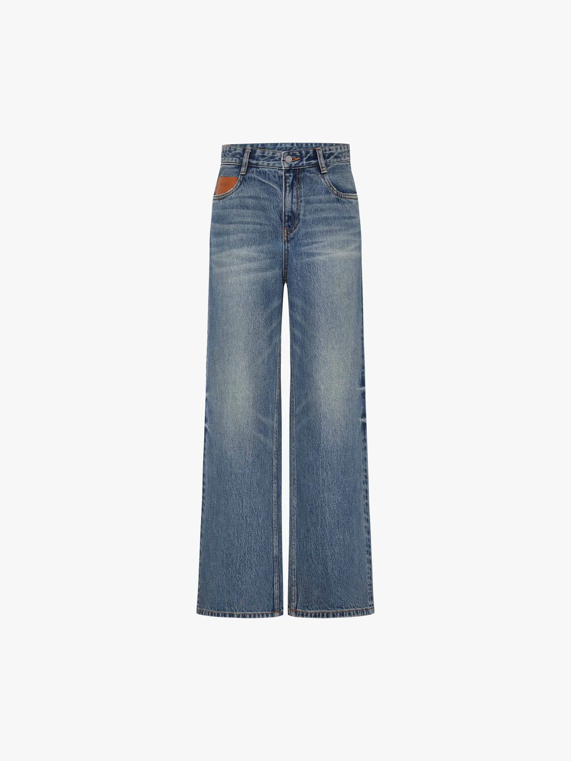 Relaxed Cotton Straight Jeans