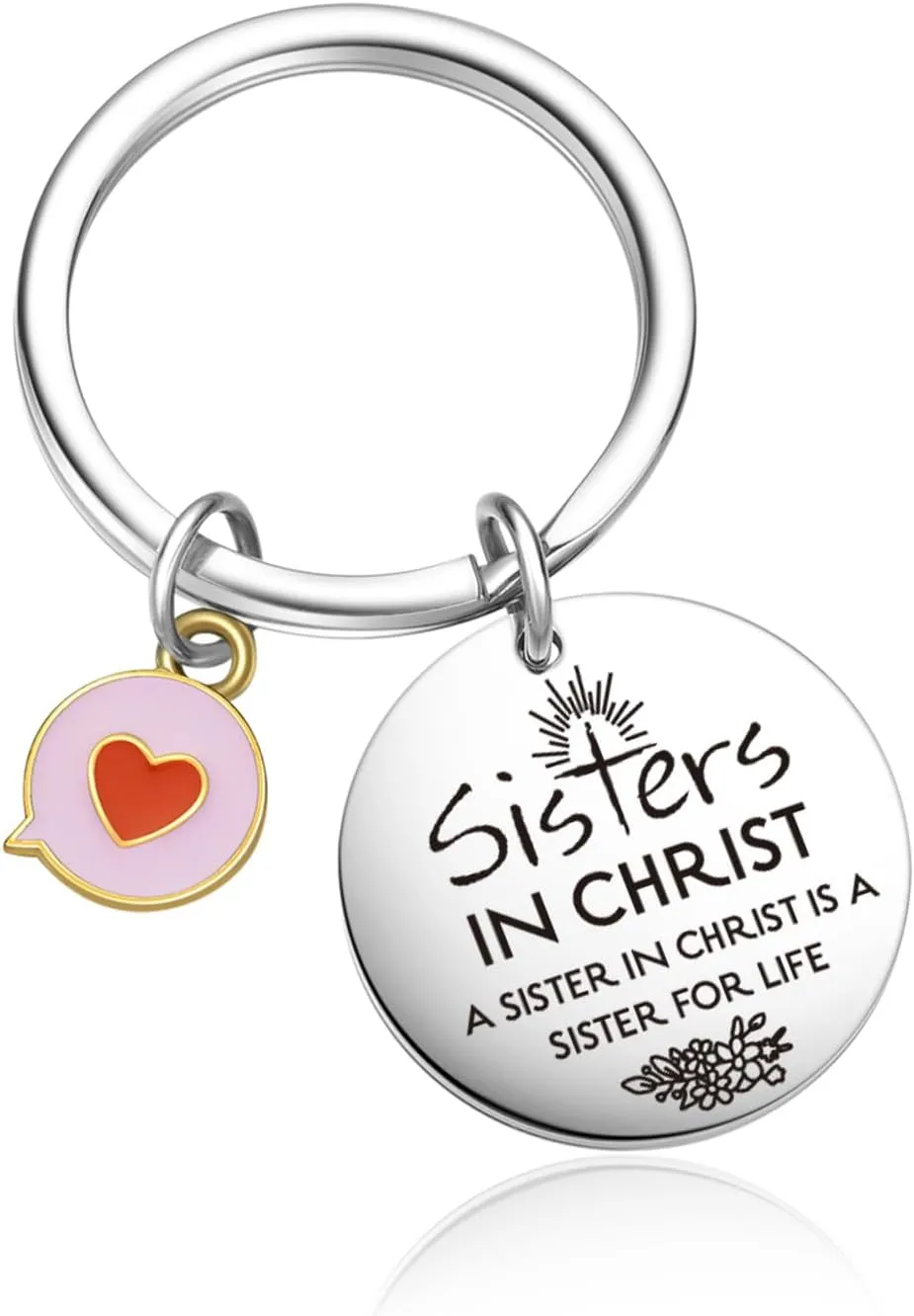 Religious Sister Thank You Keychain Christian Jewelry For Women Bestie Keychain Best Friend Jewelry