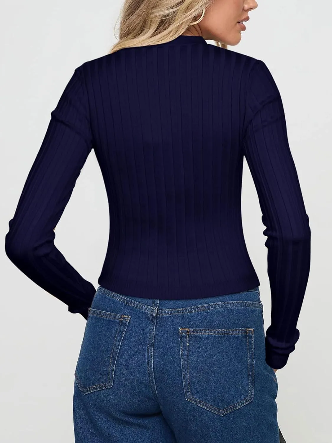 REORIA Women's Trendy V Neck Open Front Lightweight Button Down Knit Cardigan Long Sleeve Cropped Sweaters Fall Outfits