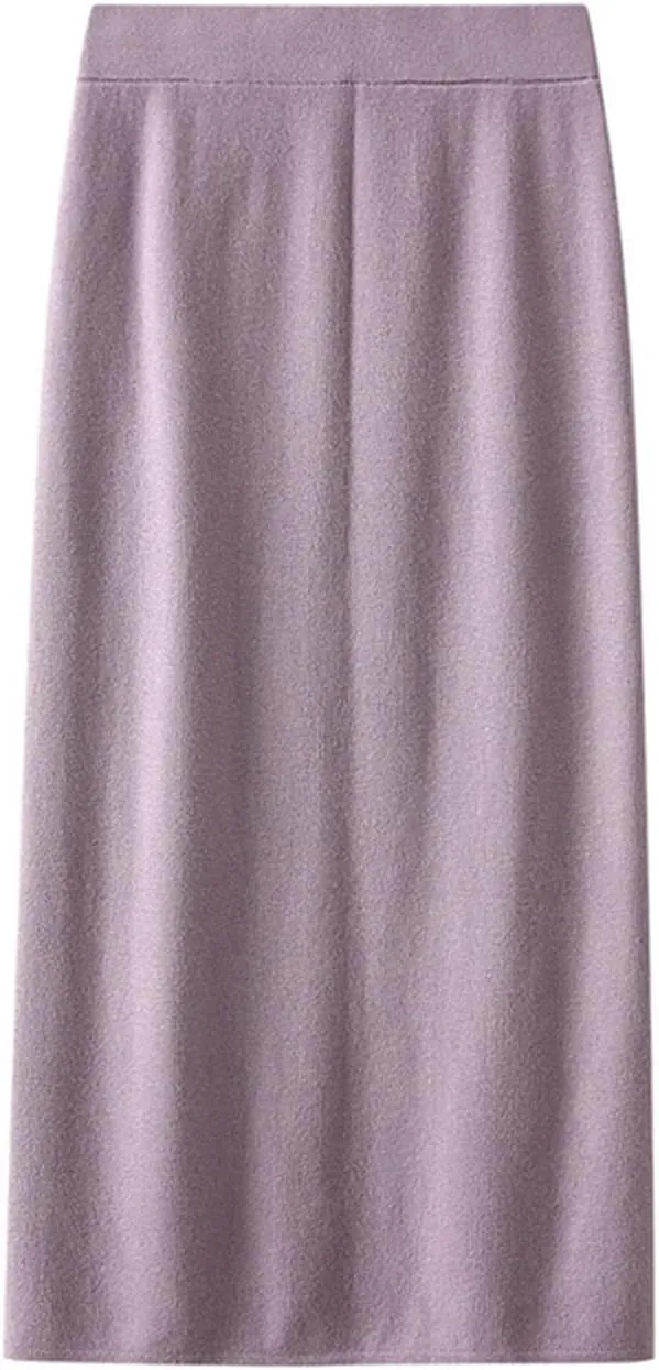 Rib Knit Pencil Skorts for Women 2025 Fall Elastic High Waist Side Slit Skirts Casual Fashion Stretchy Bodycon Skirt