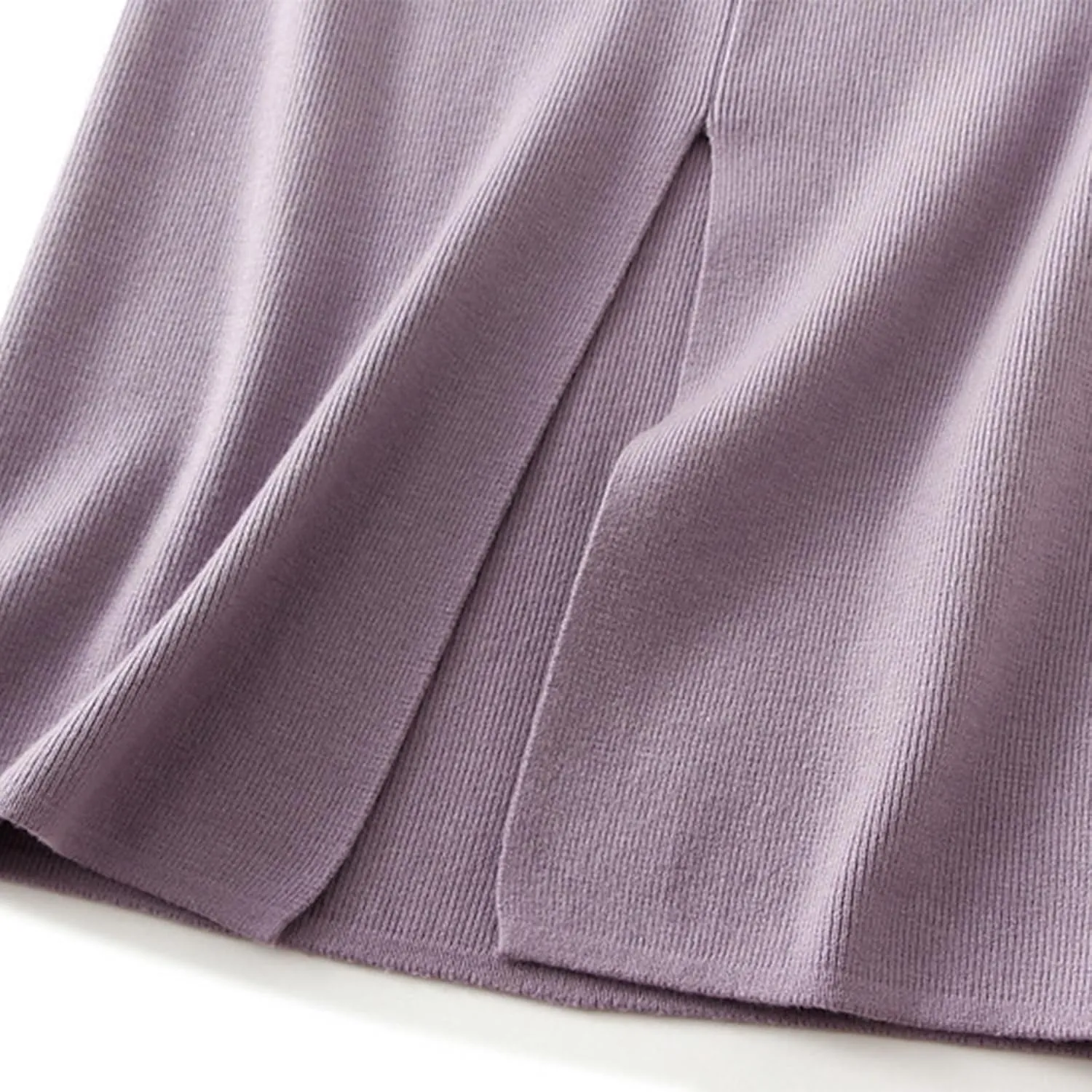 Rib Knit Pencil Skorts for Women 2025 Fall Elastic High Waist Side Slit Skirts Casual Fashion Stretchy Bodycon Skirt