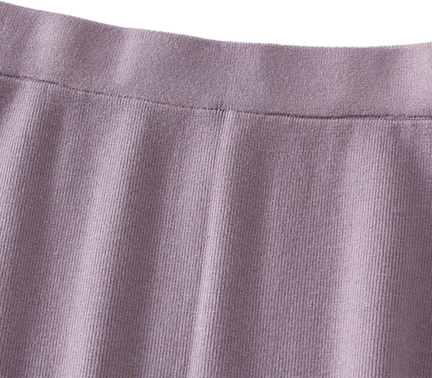 Rib Knit Pencil Skorts for Women 2025 Fall Elastic High Waist Side Slit Skirts Casual Fashion Stretchy Bodycon Skirt