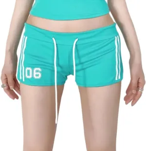 RICHTRUE Drawstring Track Shorts Y2k Jersey SweatShorts Trendy Boxer Shorts Women Summer Sports Shorts Micro Booty Shorts