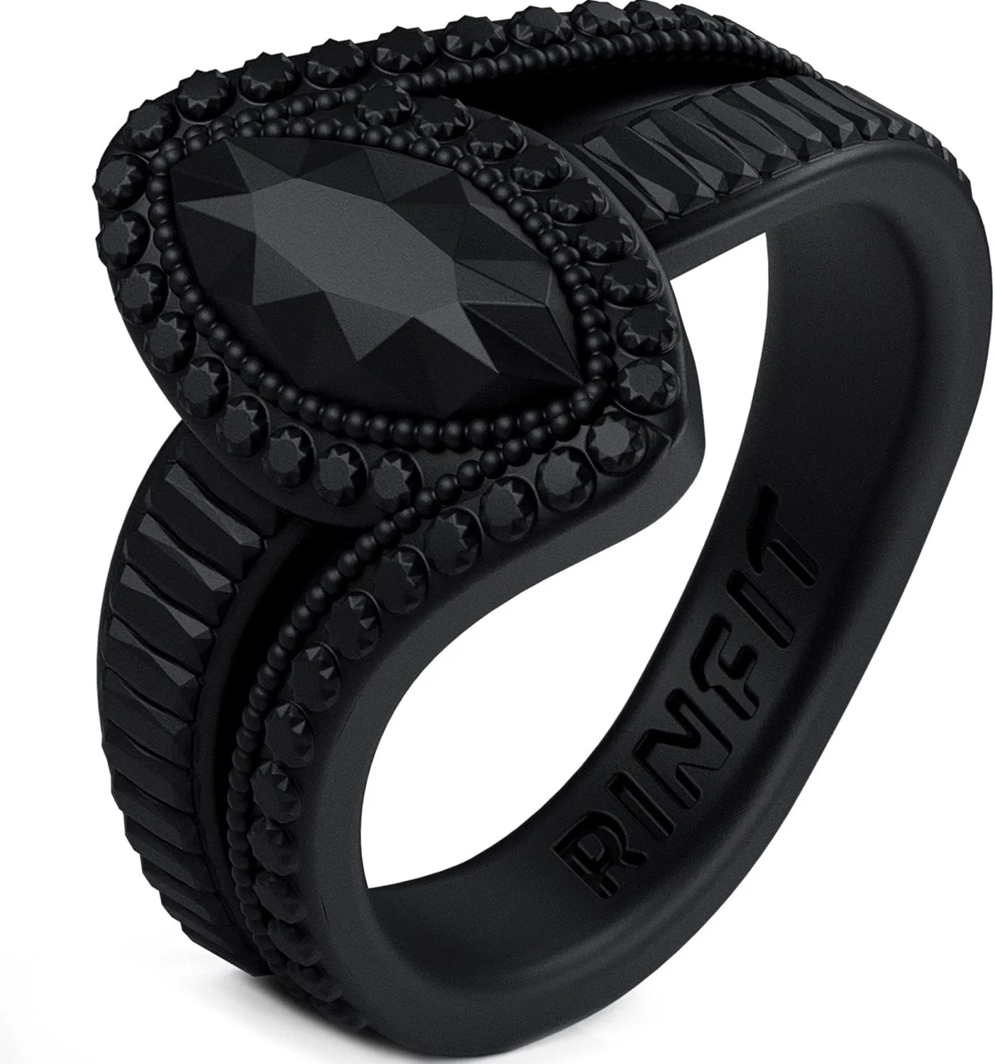 Rinfit Silicone Rings for Women - Promise Ring for Her - Rubber Wedding Bands Women - Marquise & Pear - Patented Design
