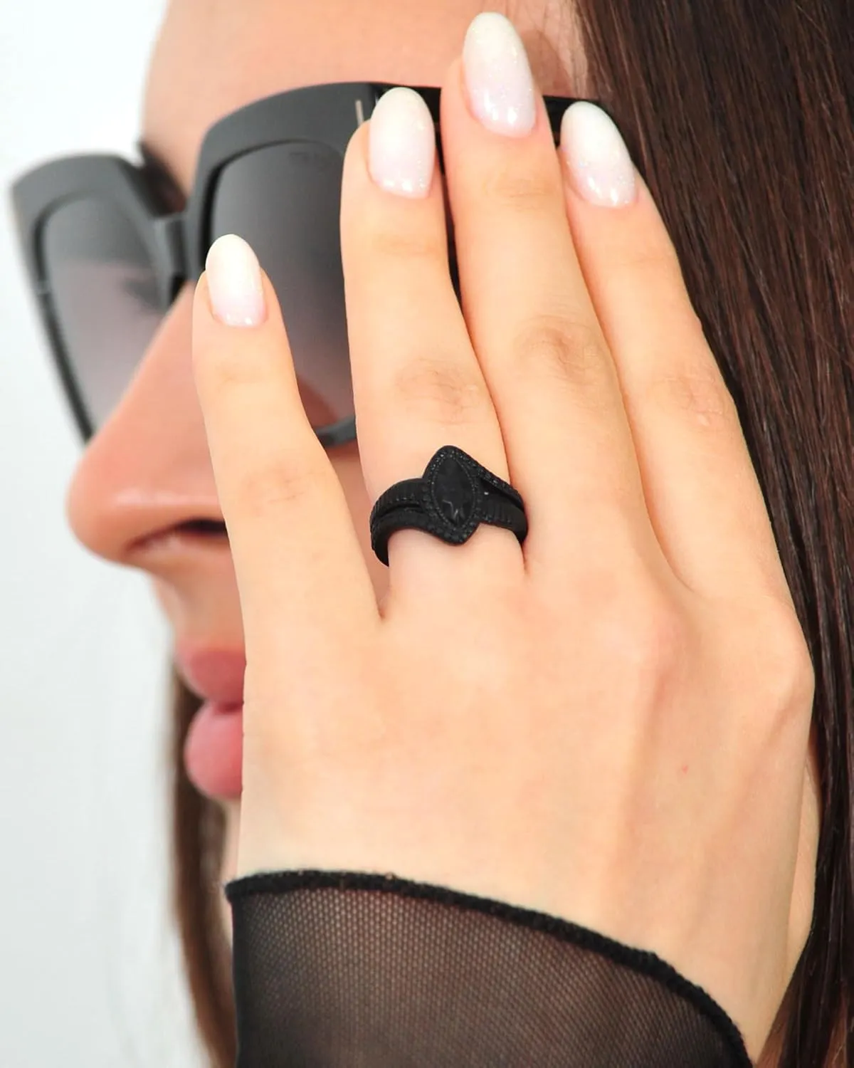 Rinfit Silicone Rings for Women - Promise Ring for Her - Rubber Wedding Bands Women - Marquise & Pear - Patented Design