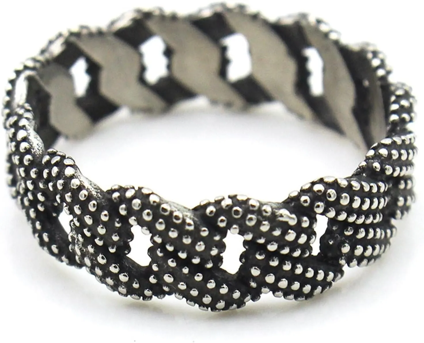 Ring Jewelry Accessories, Vintage Engagement Rings Vintage Dot Chain Ring Stainless Steel Mens Jewelry