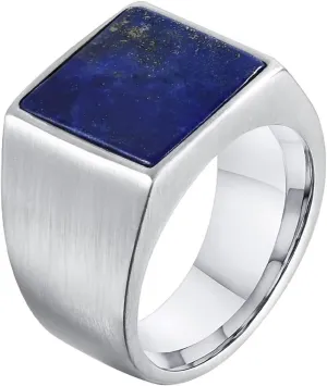 Rings Jewelry Men, Stainless Steel Ring Set Men Square Signet Jewelry Sets for Women