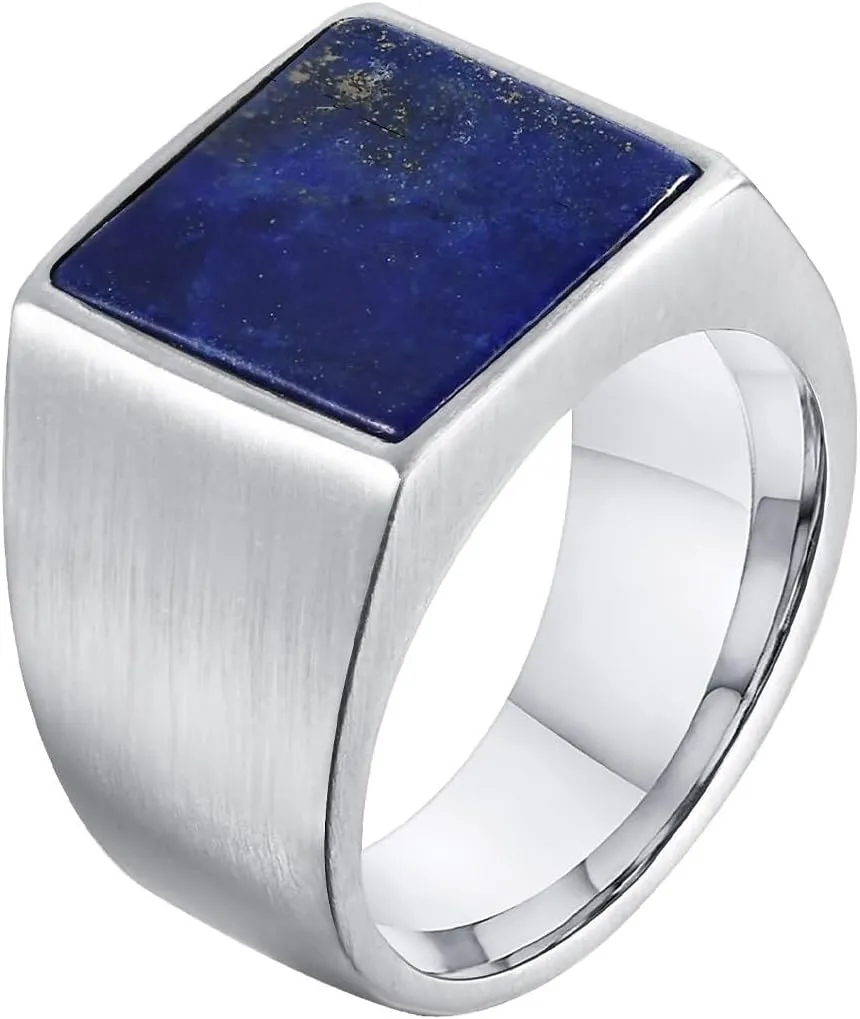 Rings Jewelry Men, Stainless Steel Ring Set Men Square Signet Jewelry Sets for Women