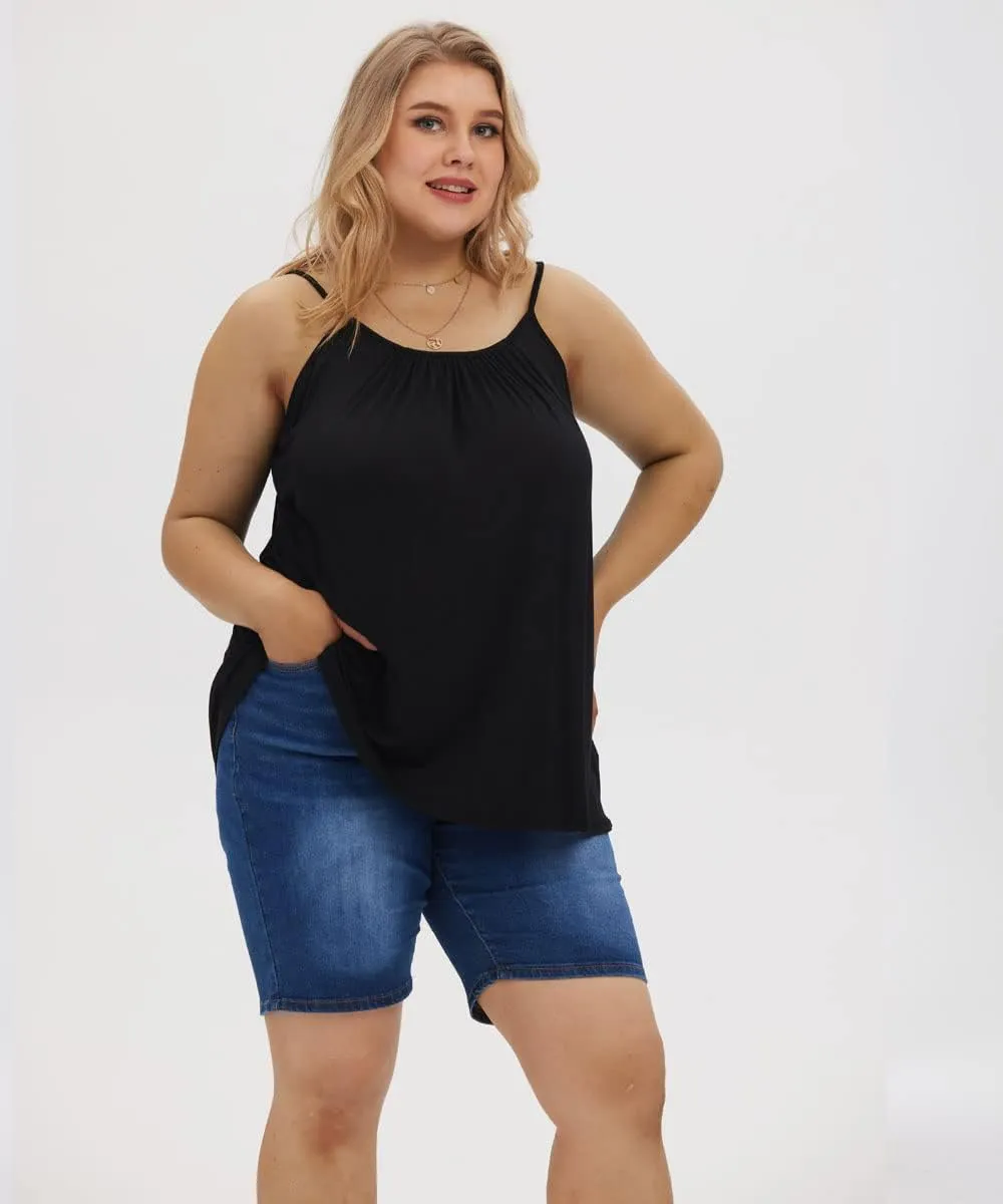 RITERA Women's Plus Size Tank Tops Flowy Tops Adjustable Strappy Loose Shirts XL-5XL