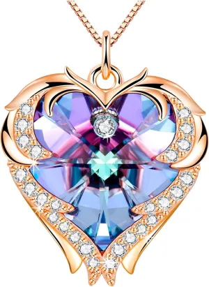 Rosegold Love Heart Adjustable Length Pendant Necklace Festival Jewelry Gift for Women, Fashion Jewelry