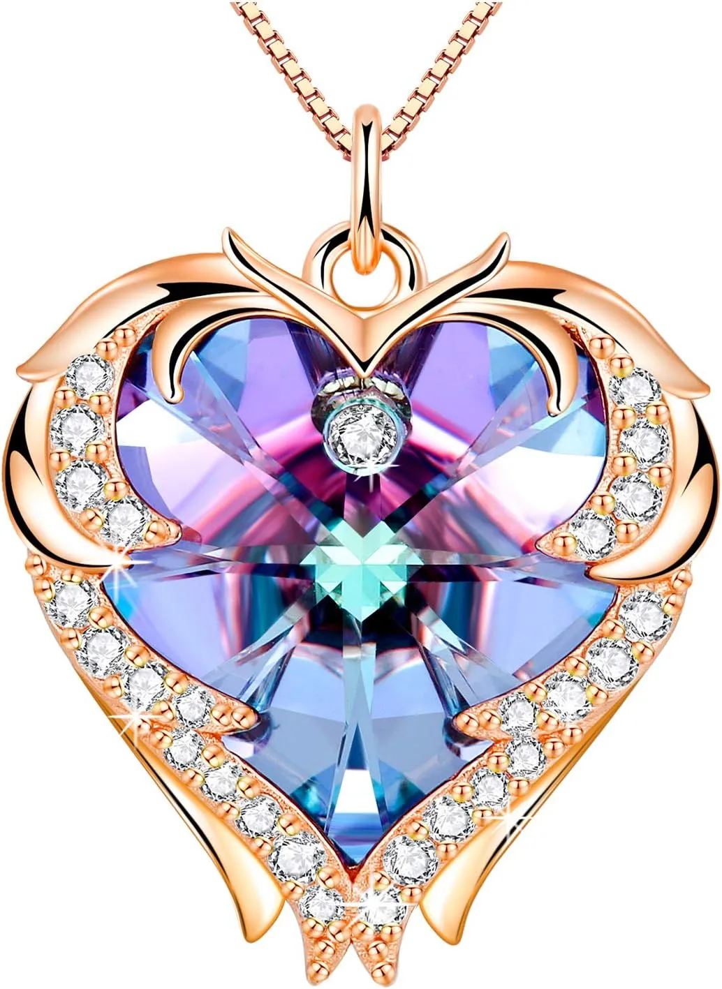 Rosegold Love Heart Adjustable Length Pendant Necklace Festival Jewelry Gift for Women, Fashion Jewelry