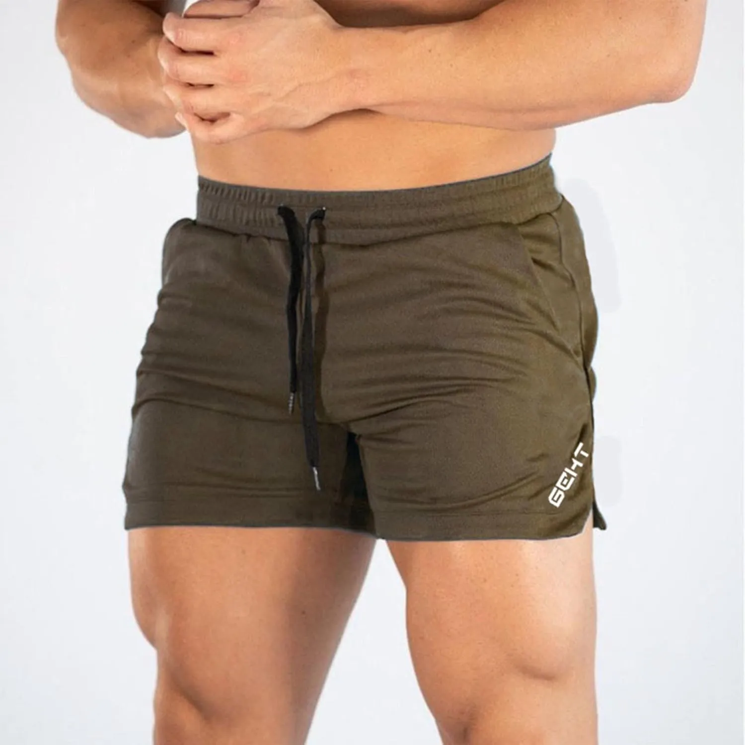Running Shorts for Men Drawstring Shorts with Pockets Bodybuilding Shorts Gym Short Bottoms Work Shorts for Men