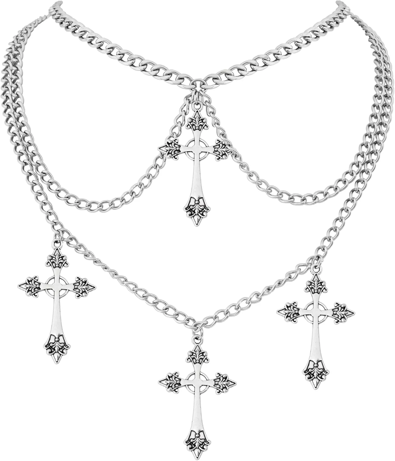 Sacina Gothic Cross Necklace, Emo Grunge Necklace, Costume Jewelry, Christmas Jewelry Gift for Women