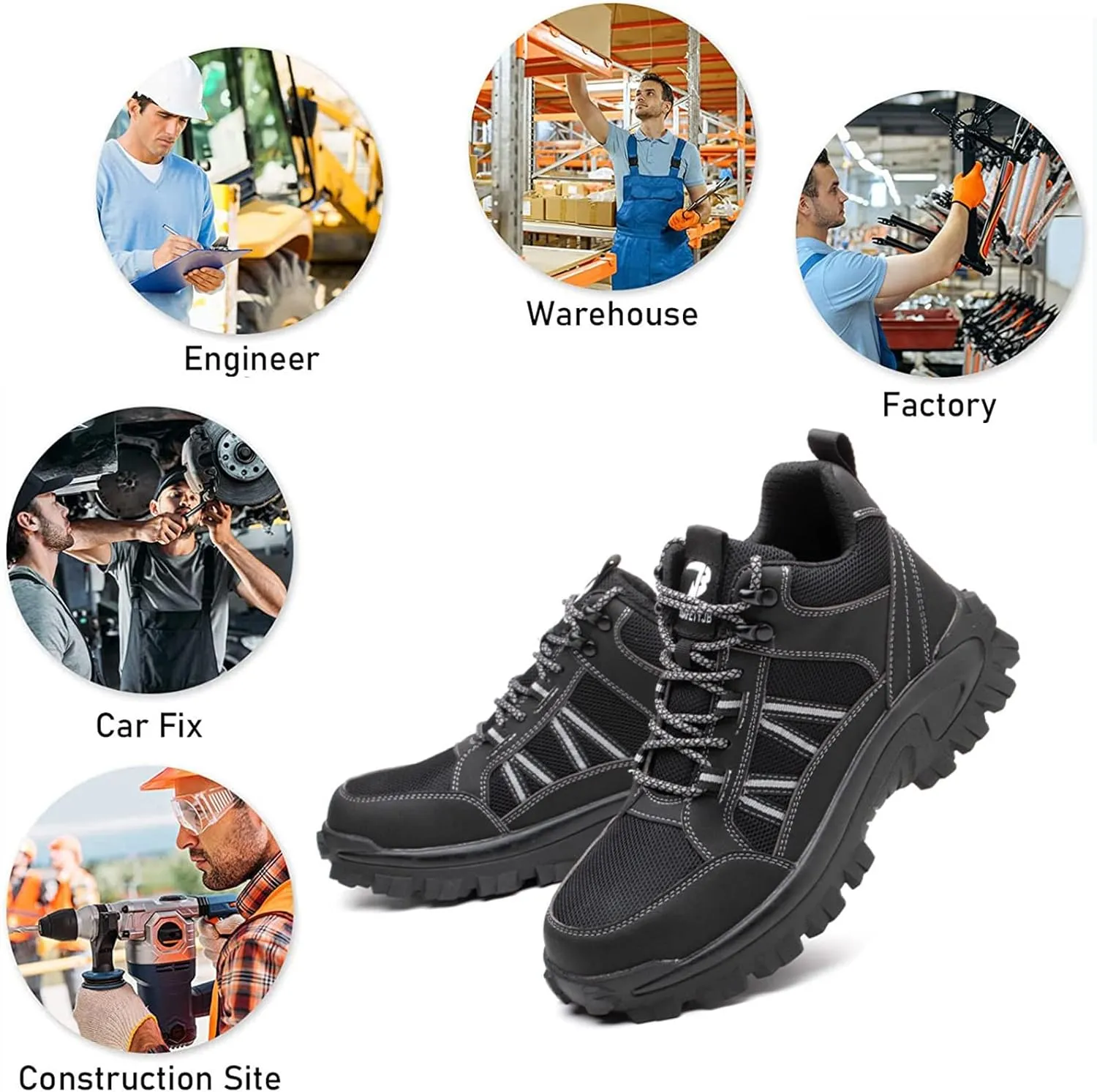 Safety Men's Touring Safety Shoes,for Walking, Hiking, Outdoor Exploitation, Construction, Industrial,
