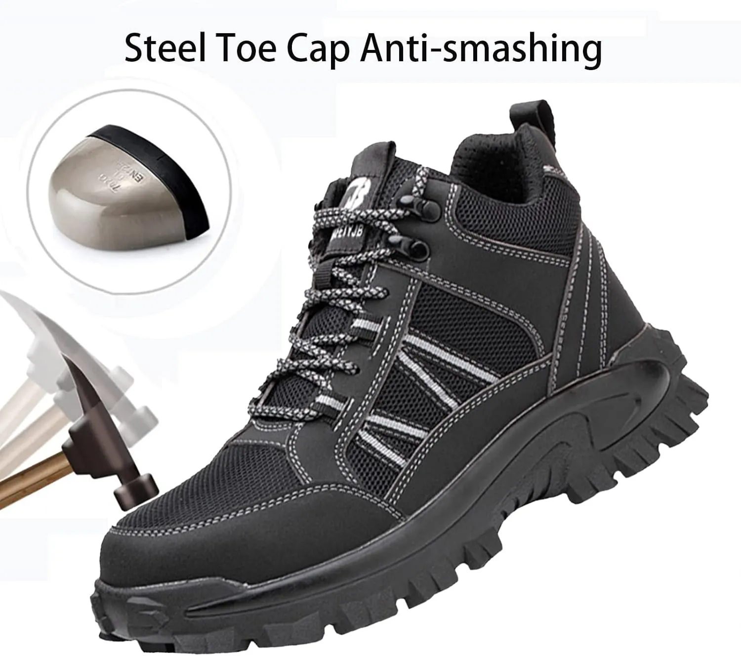 Safety Men's Touring Safety Shoes,for Walking, Hiking, Outdoor Exploitation, Construction, Industrial,
