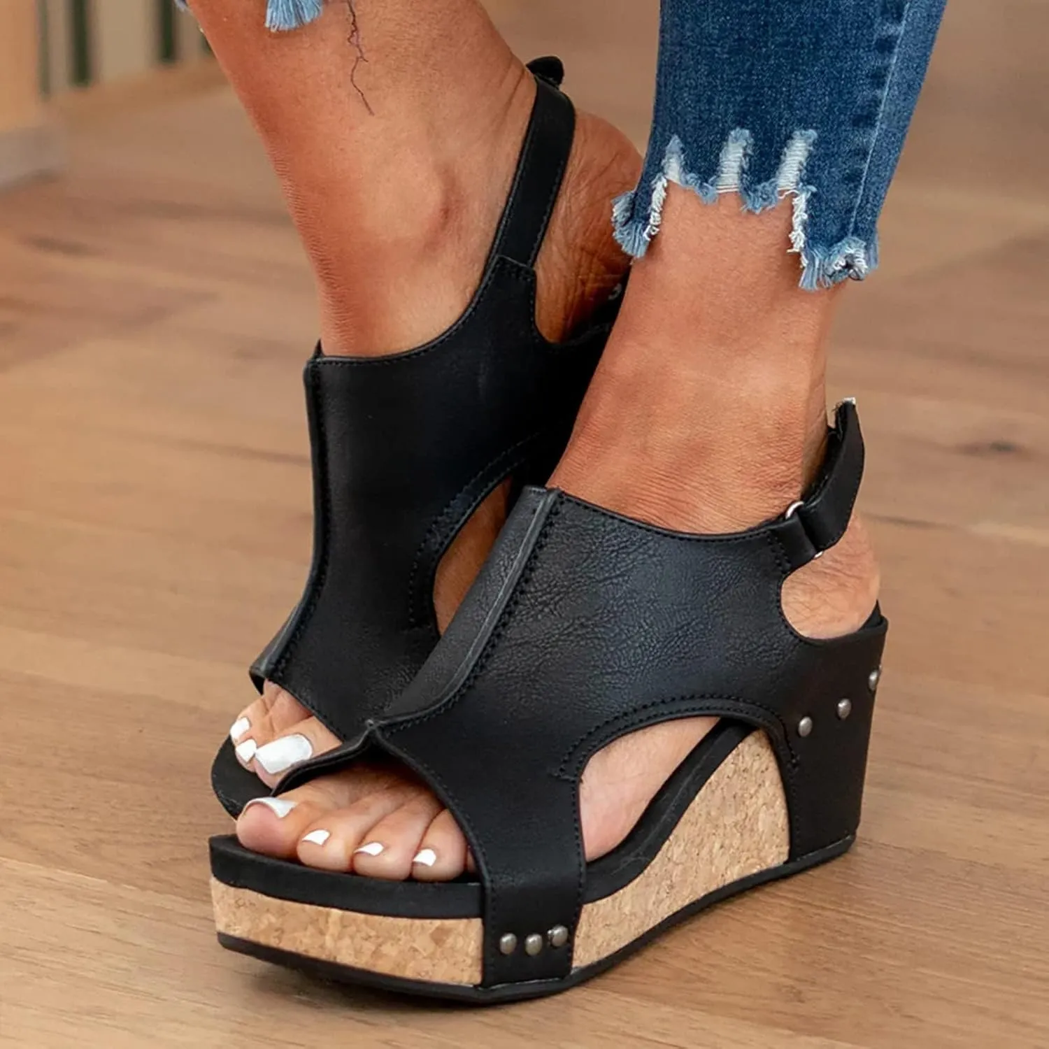 Sandals for Women 2025,Summer Sandals for Women 2025,Platform Wedge Sandals for Women Open Toe Wedge Heels,Casual Summer Dress Shoes Ladies Wedges Comfortable Vacation Shoes
