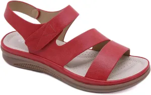 Sandals for Women Casual Summer 2024 Orthopedic Wedge Sandals for Women Dressy Summer Walking Sandals with Arch Support,Red,US7/EU38