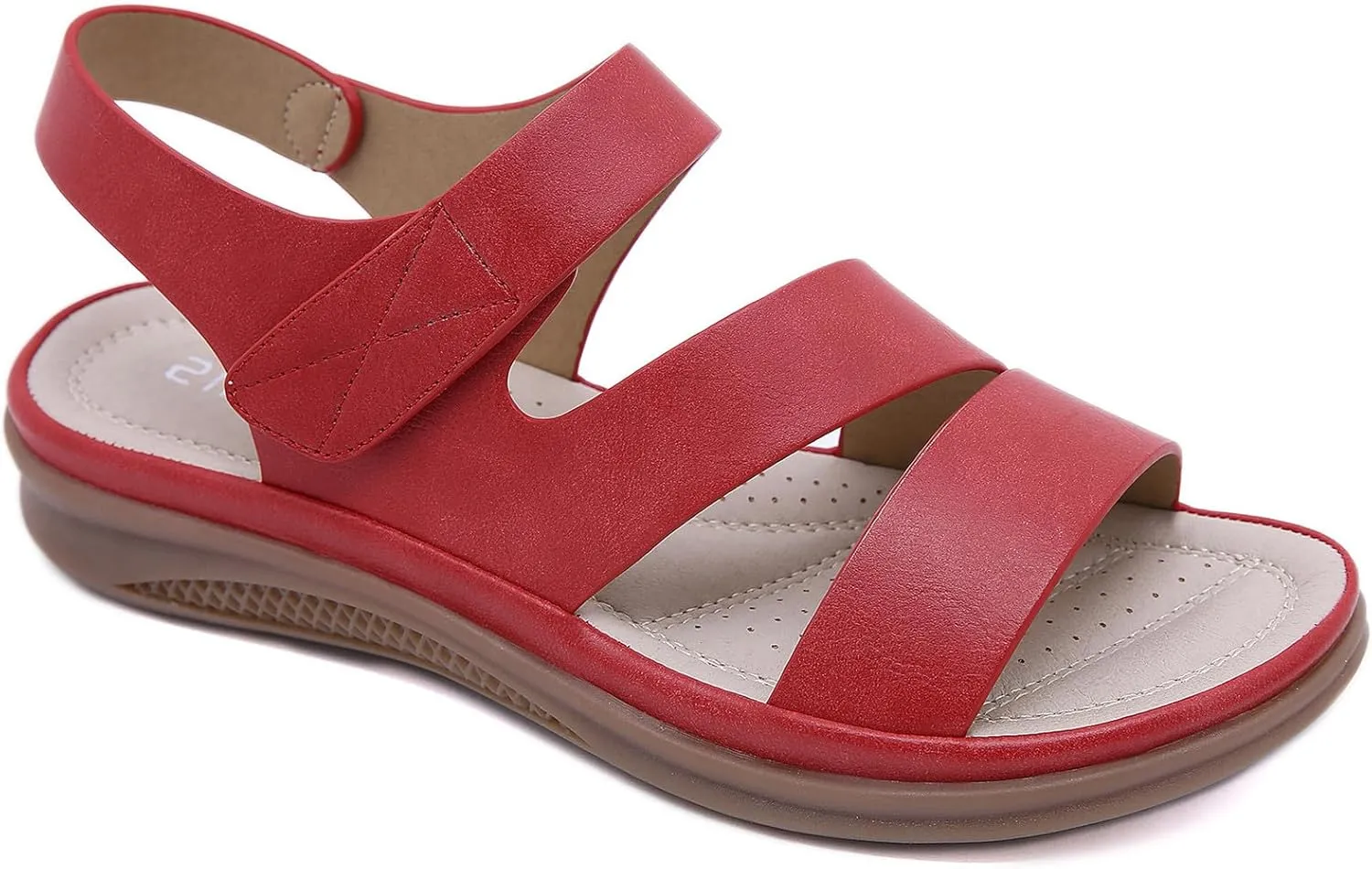 Sandals for Women Casual Summer 2024 Orthopedic Wedge Sandals for Women Dressy Summer Walking Sandals with Arch Support,Red,US7/EU38