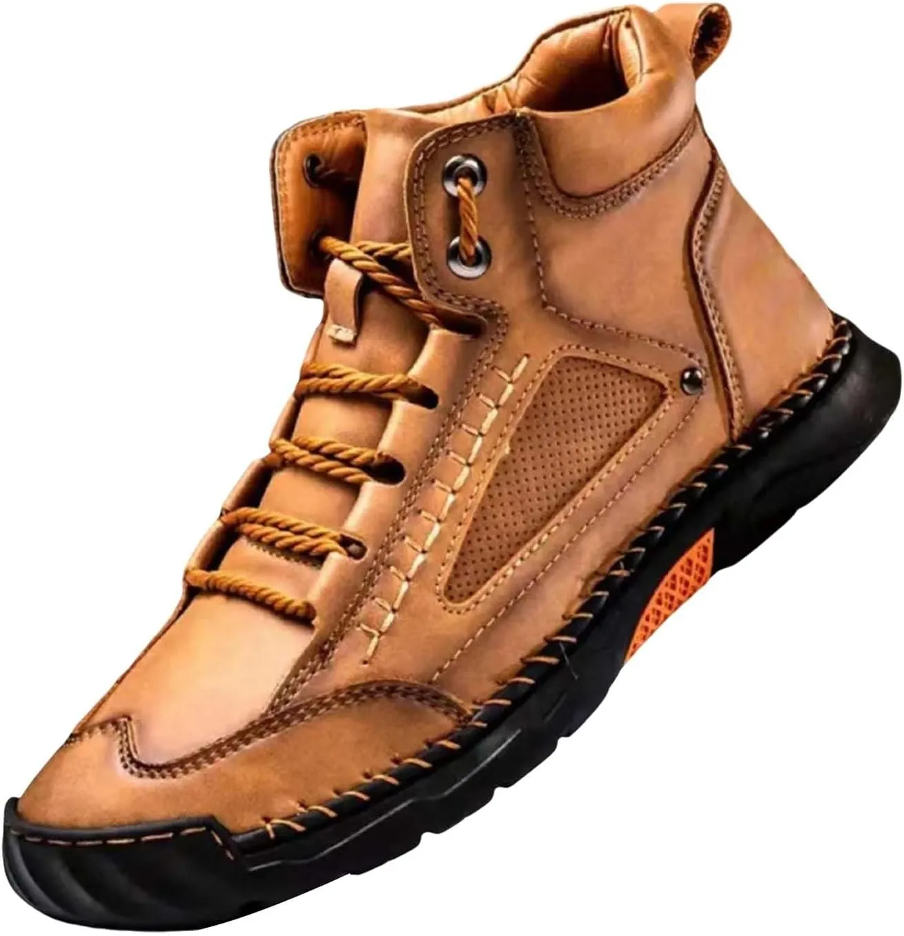 Sawbehind Mens Boots Fashionable Comfortable Non Slip Arch Support Outdoor Walking Shoes Lightweight Handmade Waterproof Sawbehind Boots
