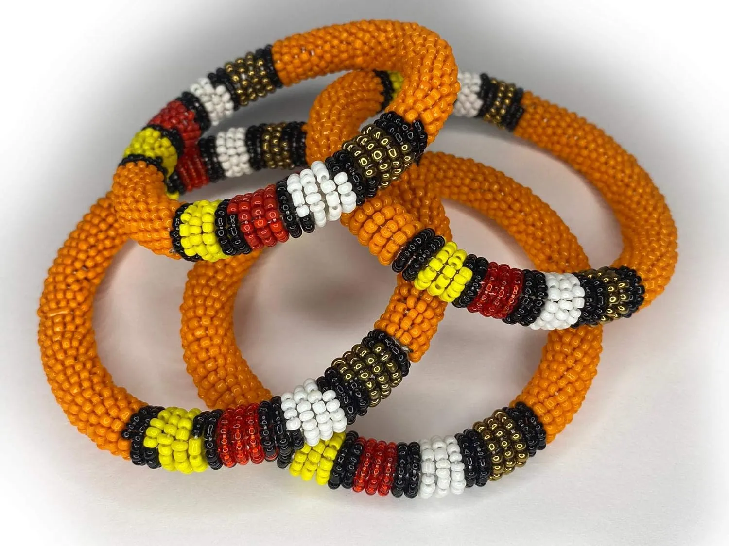 Set of 4 African Masaai/Kenyan Handmade Beaded Bangle Bracelets - African Jewelry - Ahadi Jewelry