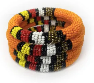 Set of 4 African Masaai/Kenyan Handmade Beaded Bangle Bracelets - African Jewelry - Ahadi Jewelry