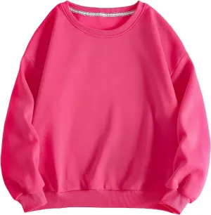 SHENHE Women's Casual Long Sleeve Oversized Crewneck Pullover Sweatshirt Tops