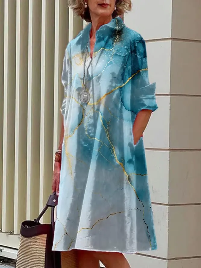 Shirt Dress for Women Floral Plus Size Long Sleeve Collared Button Down 2025 Summer Casual Midi Tunic Tshirt Dress