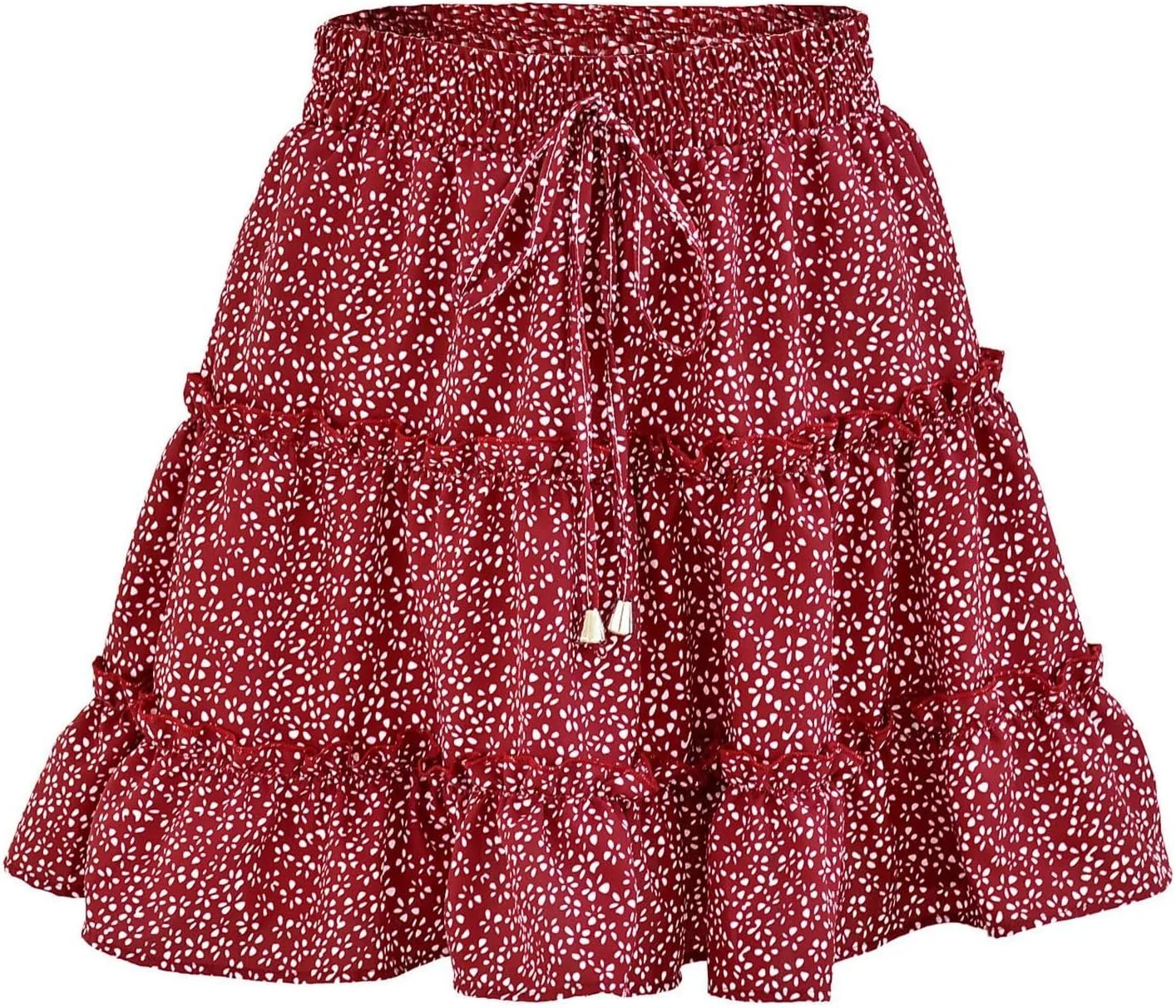Short Pleated Skirts for Women High Wasited A-Line Floral Mini Skirt Flowy Beach Vacation Skirt Dressy Layered Skorts