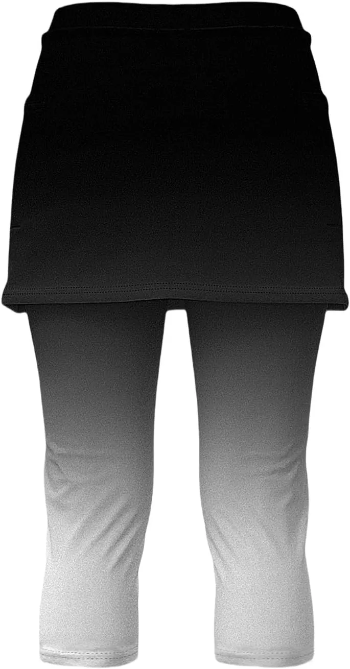 Skirted Leggings for Women 2025 Summer Golf Skorts Capris Gym Tennis Stretchy Soft Yoga Workout Legging with Skirts