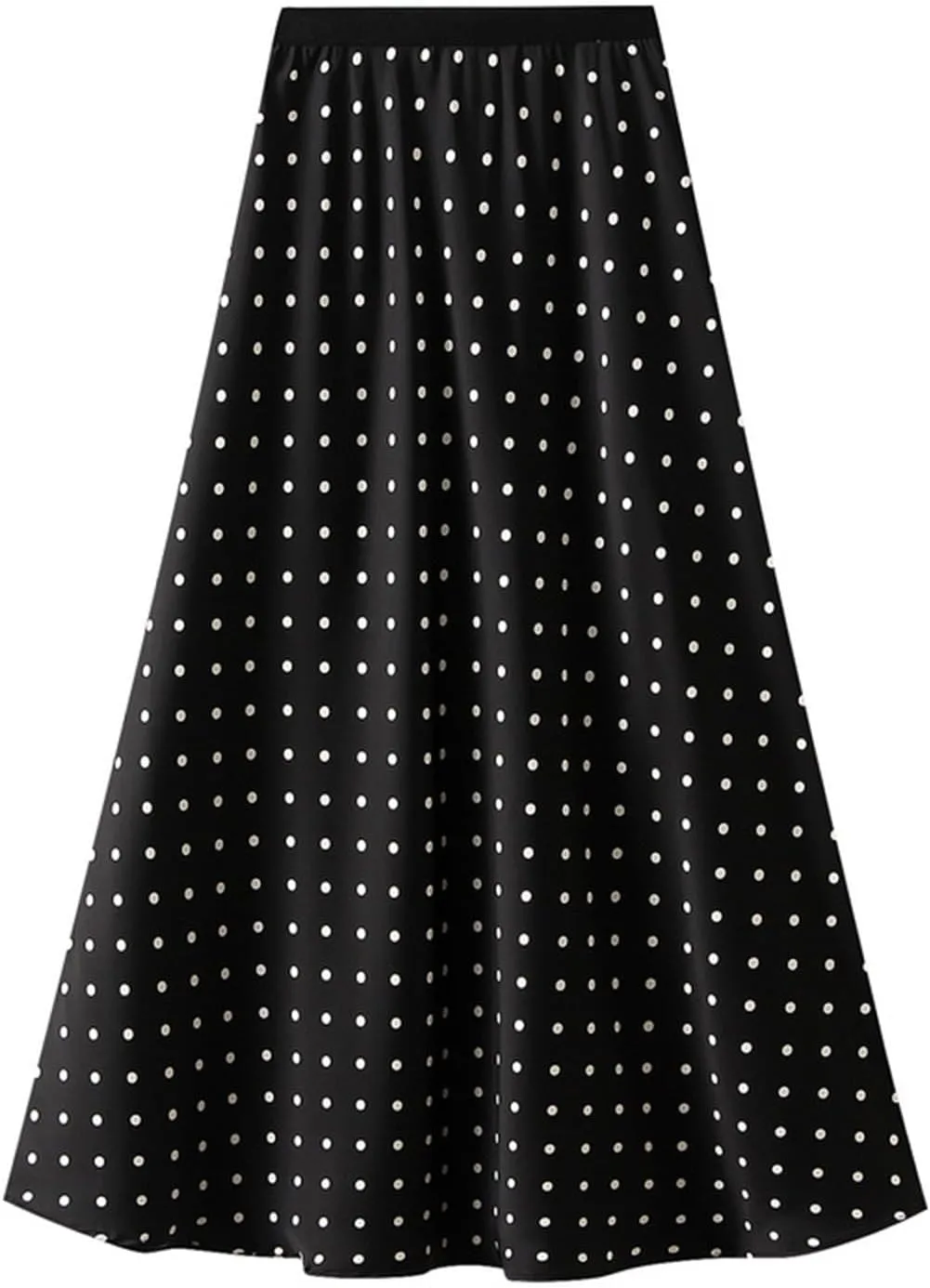 Skirts for Women High Waist Midi Skirts Polka Dot Vintage Skirt Casual Boho A-Line Swing Flowy Long Skirt