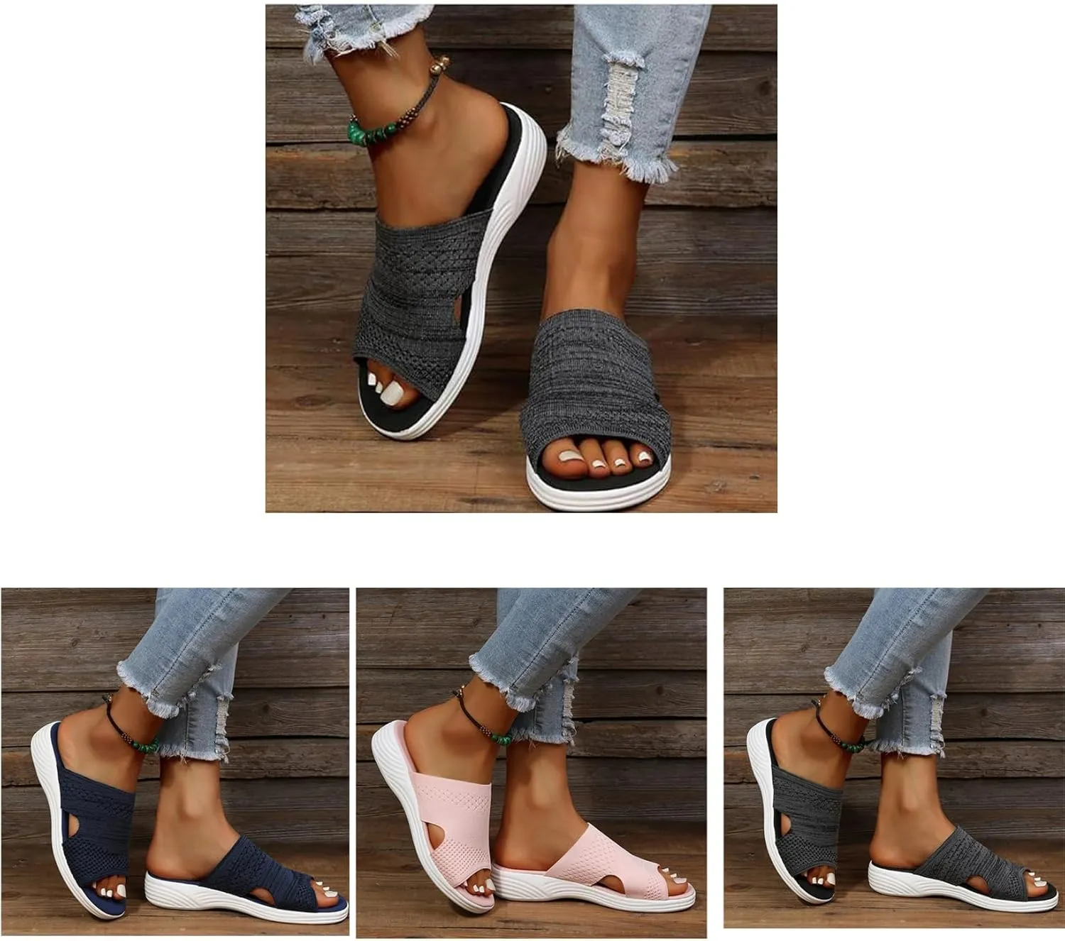 Slide Sports Sandals Women's Orthotic Sandals Summer Comfy Washable Slingback Orthopedic Sandals Thick Bottom Fish Mouth Mesh Platform Soft Sole Casual Beach Shoes,Pink,US11/EU43